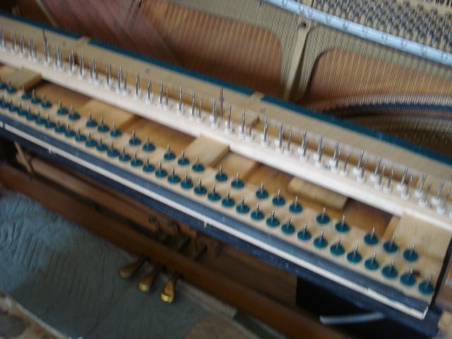 25 - BACK AT PIANO Keybed cleaned, lubricant rubbed onto key pins, keydip increased, key height maintained.